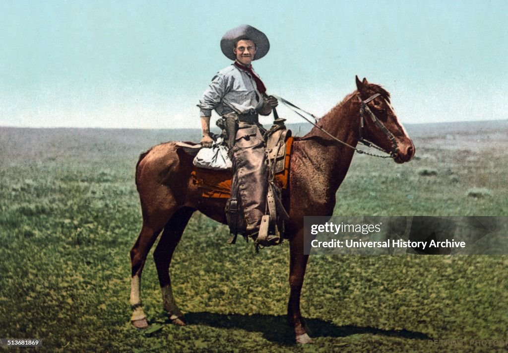 Cowboy on horseback.