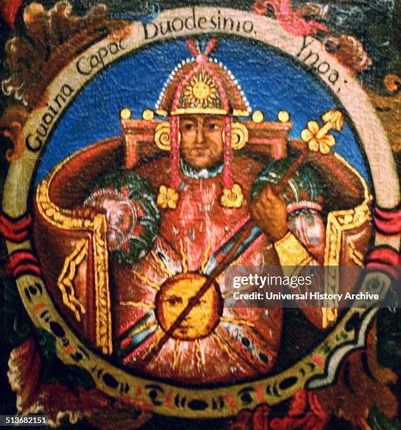 Portrait of Huayna Capac the eleventh Sapa Inca of the Inca Empire and sixth of the Hanan dynasty. Dated 15th Century