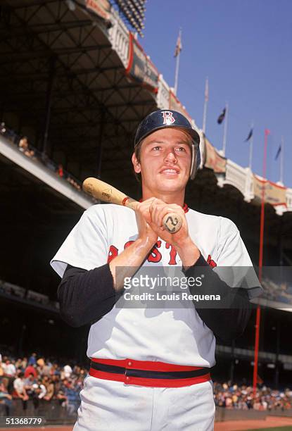 Carlton Fisk of the Boston Red Sox poses for a portrait. Carlton Fisk played for the Boston Red Sox from 1969-1980.