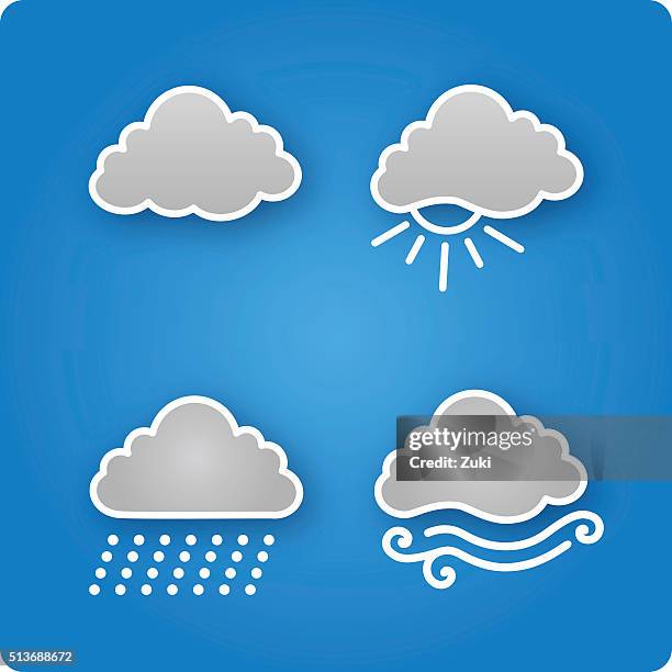 nice cloud symbols - every cloud has a silver lining stock illustrations