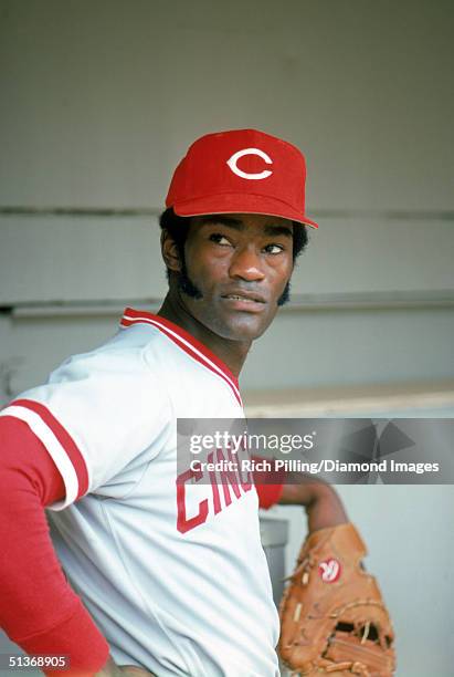 George Foster Rrc George Foster of the Cincinnati Reds stands for a photo in the dugout ...