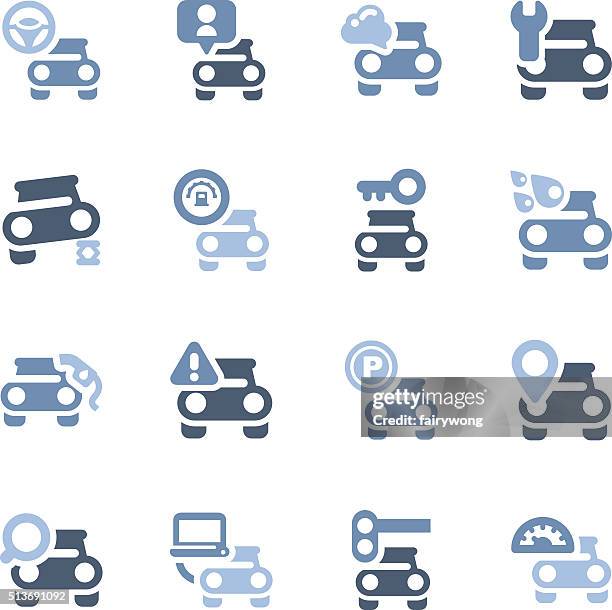 car icons - map key vector stock illustrations