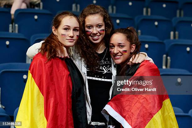 Supporters of Germany during Day 1 of the Davis Cup World Group first round between Germany and Czech Republic at TUI Arena on March 4, 2016 in...