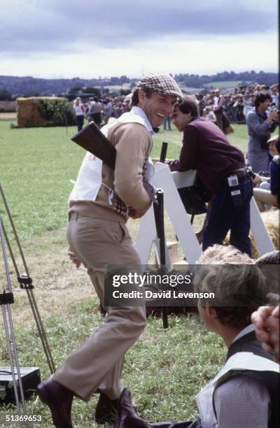 Captain Mark Phillips, ex-husband of Princess Anne, at the 'Jackie Stewart Celebrity Challenge Shoot' on August 8, 1982 in Deeside, Wales.