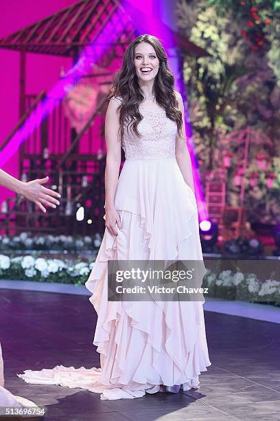 Model Emily DiDonato walks the runway during the Liverpool Fashion Fest Spring/Summer 2016 at Televisa San Angel on March 3, 2016 in Mexico City,...