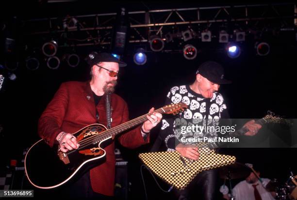 American musician Rick Nielsen , of the band Cheap Trick, performs with special guest Billy Corgan, of Smashing Pumpkins, onstage at the Metro...