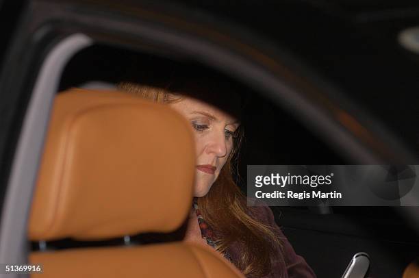 March 2003 - SARAH FERGUSON sitting in the back of her car, leaving the Westin Hotel, on Collins street. After having watched her niece AYESHA MAKIM...