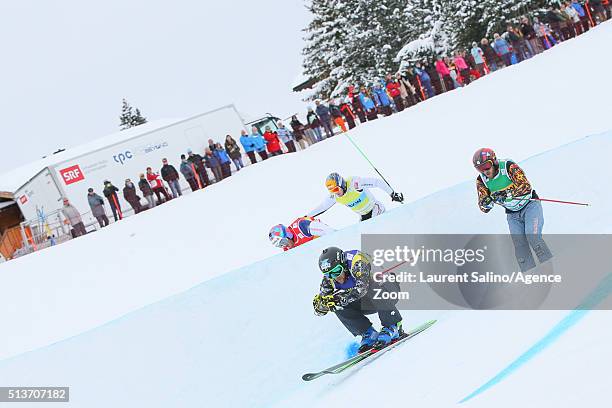 Louis-Pierre Helie of Canada competes during the FIS Freestyle Ski World Cup, Men's and Women's Ski Cross Final on March 04, 2016 in Arosa,...