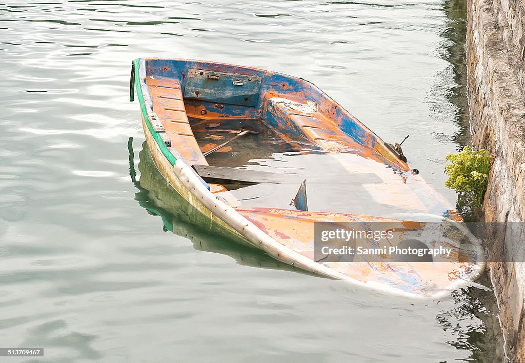 Submerged boat