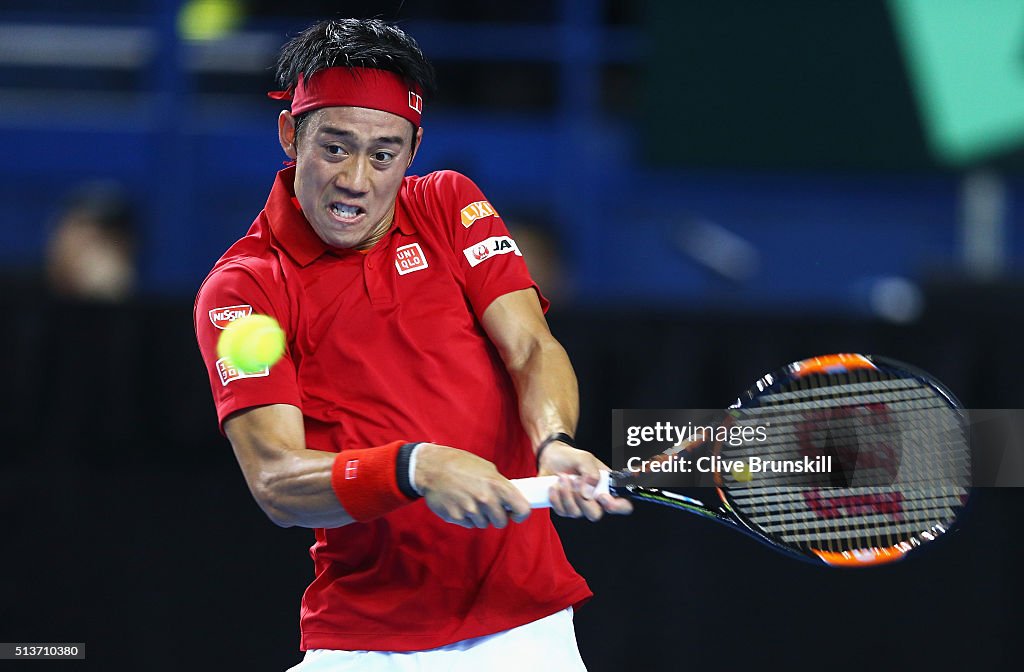 Great Britain v Japan - Davis Cup: Day One