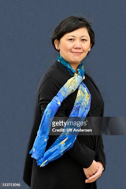 Chinese born, American writer Li Yiyun poses during portrait session held on September 22, 2015 in Paris, France. .