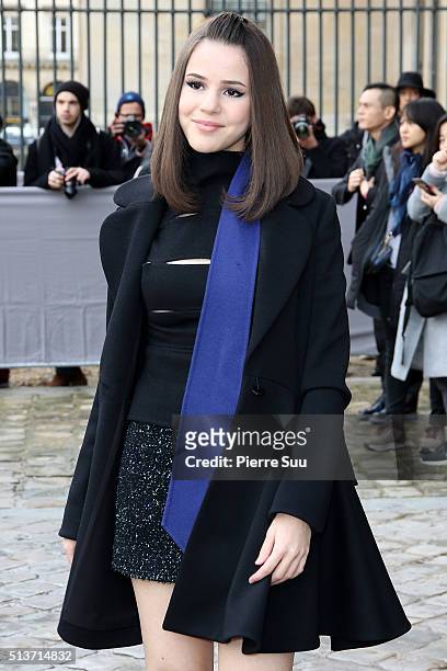 Marina Kaye arrives at the Christian Dior show as part of the Paris Fashion Week Womenswear Fall/Winter 2016/2017 on March 4, 2016 in Paris, France.