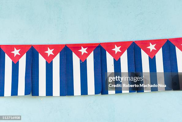 Cuban flag decorations, used in political parades.The flag...