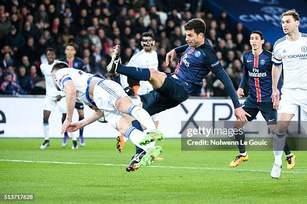 Thiago MOTTA of PSG during the UEFA Champions League round of 16 first leg match between Paris Saint-Germain and Chelsea at Parc des Princes on...