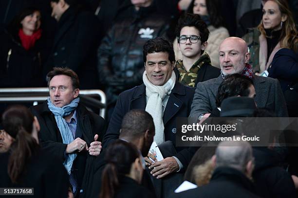 Rai and Frank Leboeuf during the UEFA Champions League round of 16 first leg match between Paris Saint-Germain and Chelsea at Parc des Princes on...