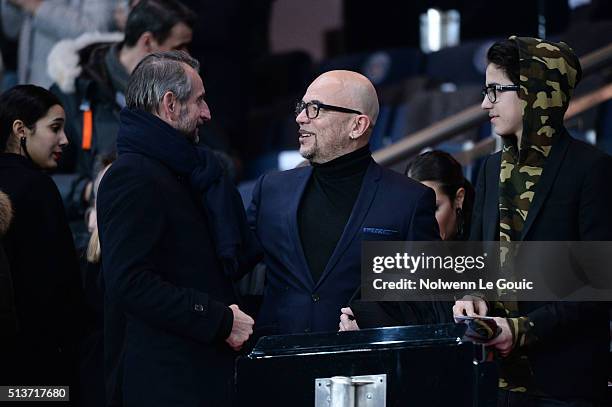 Pascal Obispo during the UEFA Champions League round of 16 first leg match between Paris Saint-Germain and Chelsea at Parc des Princes on February...