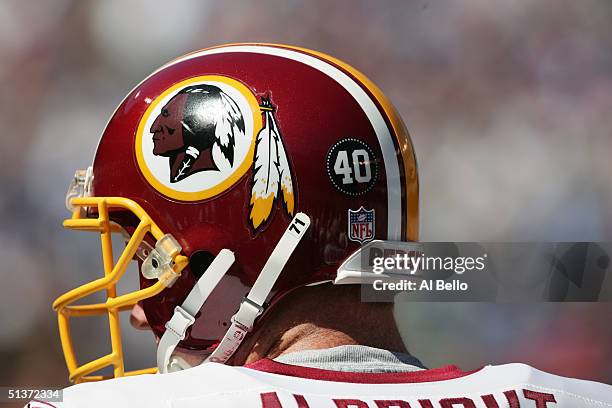 Ethan Albright of the Washington Redskins looks on during the game against the New York Giants on September 19, 2004 at Giants Stadium in East...