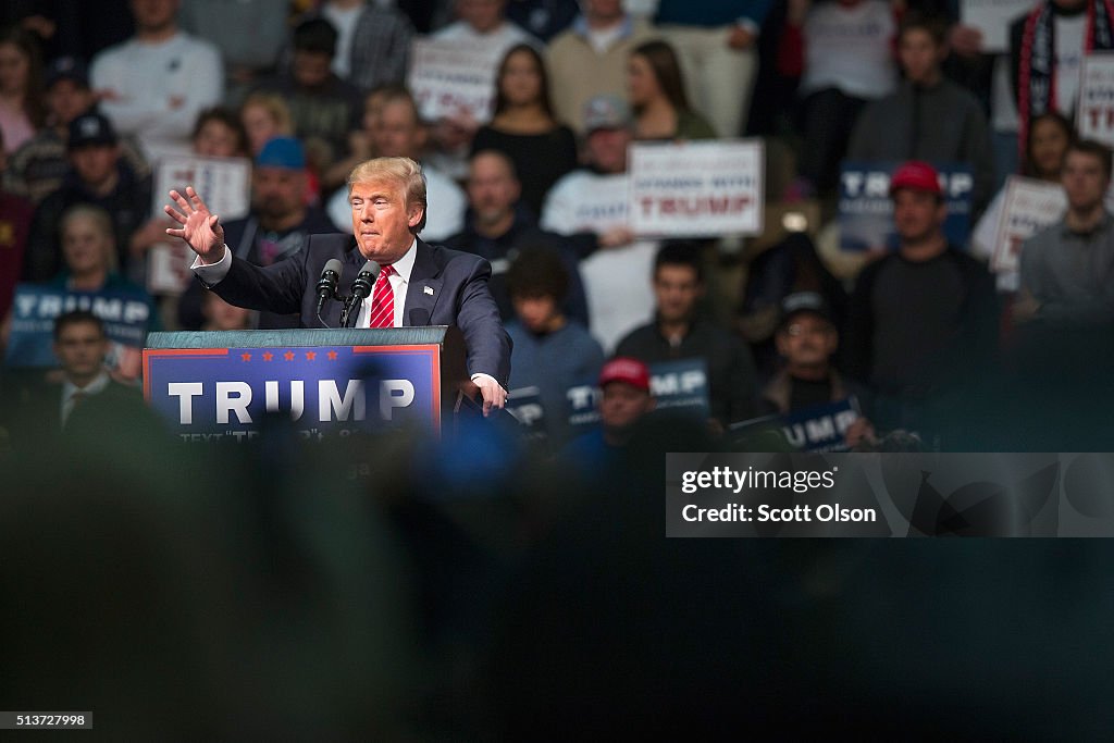 Donald Trump Holds Campaign Rally In Warren, Michigan