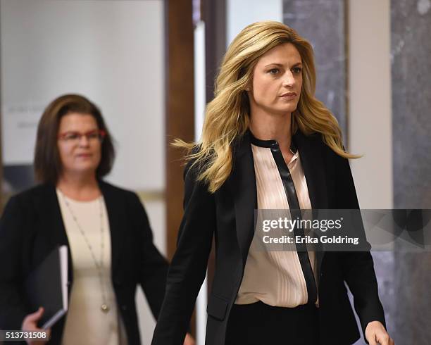 Sportscaster and television personality Erin Andrews enters the courtroom for closing remarks on March 4, 2016 in Nashville, Tennessee. Andrews is...