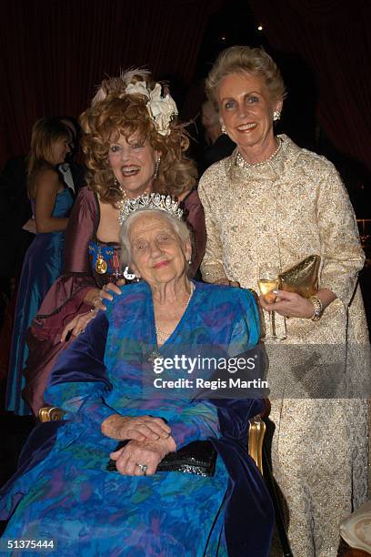 Lillian Frank and Dame Elisabeth Murdoch AC, DBE, CBE and Lady Sonia McMahon arrive at the Number 12 in Melbourne for A Right Royal Affair. A...