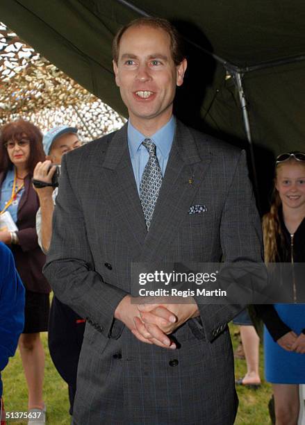 Prince Edward, Earl Of Wessex, has a guided tour of the Youth Expo on the Pakenham Race Course on Sunday November 24 2002, Pakenham Victoria...