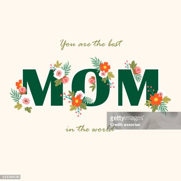 floral for mother's day - mum stock illustrations