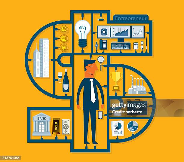 entrepreneur - geschäftsausstattung stock-grafiken, -clipart, -cartoons und -symbole