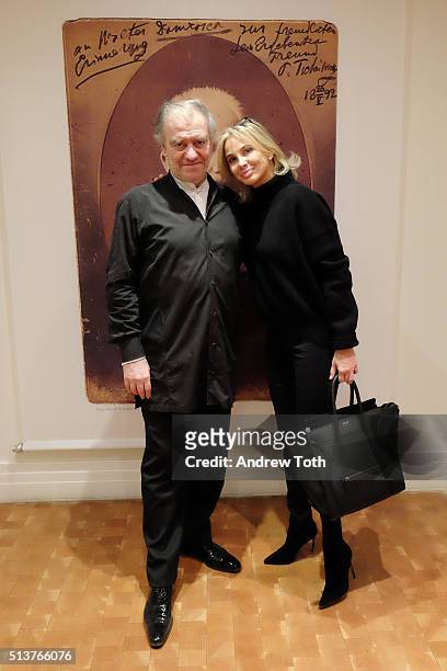 Conductor Valery Gergiev and Corinna zu Sayn-Wittgenstein are seen during the Vienna Philharmonic Orchestra Performance at Carnegie Hall on February...