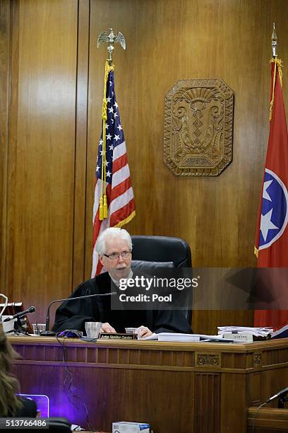 Judge Hamilton Gayden speaks to the jury in the trial involving sportscaster and television host Erin Andrews March 4 in Nashville, Tennessee....