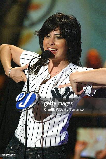 Odalys Garcia onstage at the 1st Annual Premios Juventud Awards at the James L. Knight Center September 23, 2004 in Miami, Florida. Premios Juventud...