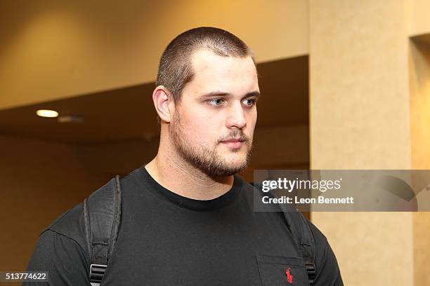 Rob Havenstein of the Los Angeles Rams attends the Los Angeles Rams Media Availability on March 4, 2016 in Manhattan Beach, California.