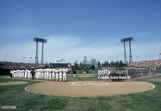 General view of Memorial Stadium as the Baltimore Orioles play the Chicago White Sox in Opening Day on April 2, 1984 in the Baltimore, Maryland.