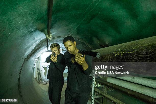 Getaway" Episode 110 -- Pictured: Charlie Bewley as Eckhart, Tory Kettles as Broussard --