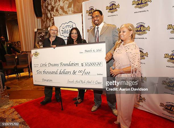 Phil Collins and Orianne Cevey Press Conference for the Little Dreams Foundation at Seminole Hard Rock Hotel & Casino - Hard Rock Cafe Hollywood on...