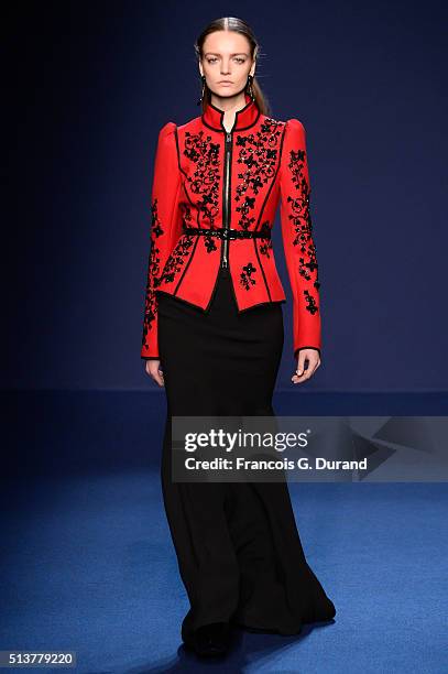 Model walks the runway during the Andrew GN show as part of the Paris Fashion Week Womenswear Fall/Winter 2016/2017 on March 4, 2016 in Paris, France.