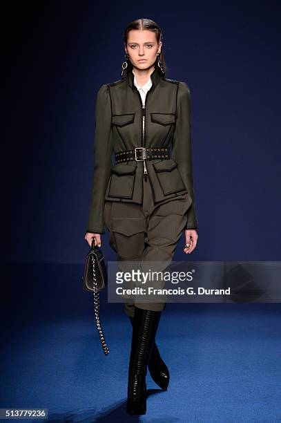Model walks the runway during the Andrew GN show as part of the Paris Fashion Week Womenswear Fall/Winter 2016/2017 on March 4, 2016 in Paris, France.