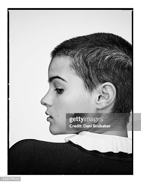 Actress Brianna Hildebrand is photographed for Interview Magazine on November 16, 2015 in El Segundo, California.