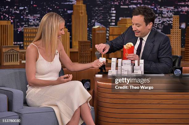 Gwyneth Paltrow Visits "The Tonight Show Starring Jimmy Fallon" at NBC Studios on March 4, 2016 in New York City.