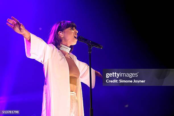 Foxes performs live on stage at The Roundhouse on March 4, 2016 in London, England.