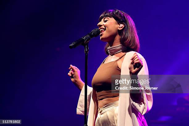 Foxes performs live on stage at The Roundhouse on March 4, 2016 in London, England.