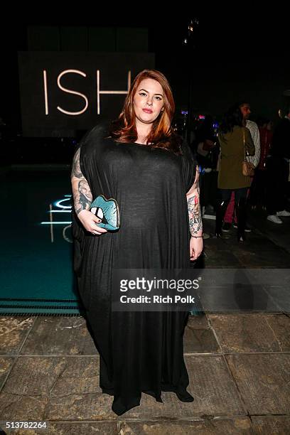 Model Tess Holliday attends the FabFitFun and Joey Maalouf's ISH Launch Party at Above SIXTY Beverly Hills on March 3, 2016 in Beverly Hills,...