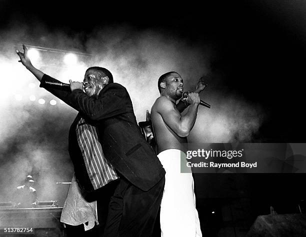 Rappers Jalil and Ecstasy from Whodini performs at the U.I.C. Pavilion in Chicago, Illinois in 1987.