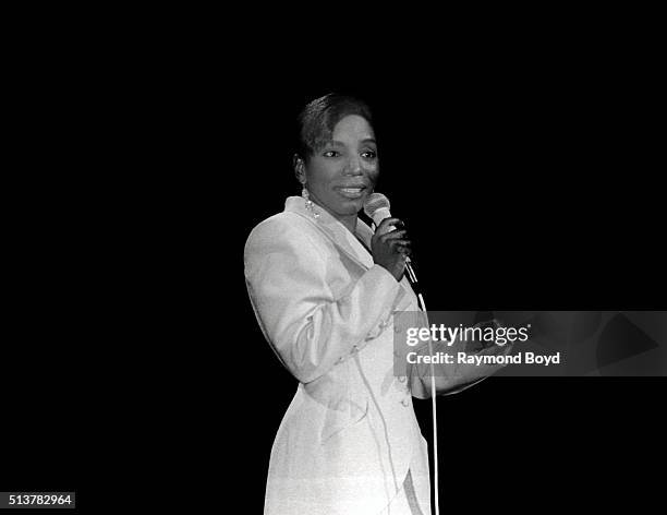 Singer Stephanie Mills performs at the Regal Theater in Chicago, Illinois in December 1991.