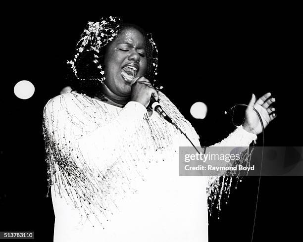 Singer Jennifer Holliday performs at the Auditorium Theater in Chicago, Illinois in 1984.