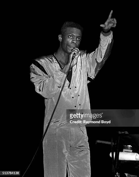 Singer Keith Sweat performs at the Park West in Chicago, Illinois in March 1988.