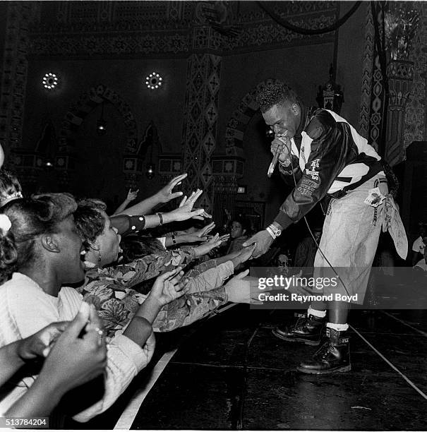 Luther Campbell, formerly from 2 Live Crew performs on stage at the New Regal Theater in Chicago, Illinois in 1990.