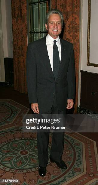 Actor Michael Douglas makes an appearance at The Waldorf Astoria for the United Nations Association Global Leadership Awards Dinner. September 30,...