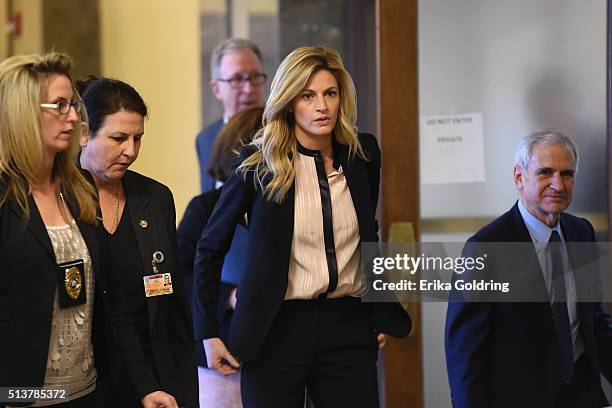 Sportscaster Erin Andrews returns to the courtroom for final remarks on March 4, 2016 in Nashville, Tennessee. Andrews is taking legal action against...