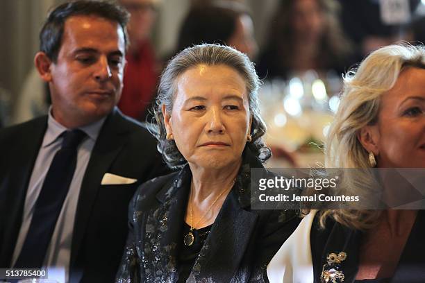 Eugenio Lopez Alonso, Ban Soon-Taek and Princess Camilla at the 2016 International Women's Day Annual Awards Luncheon at United Nations on March 4,...
