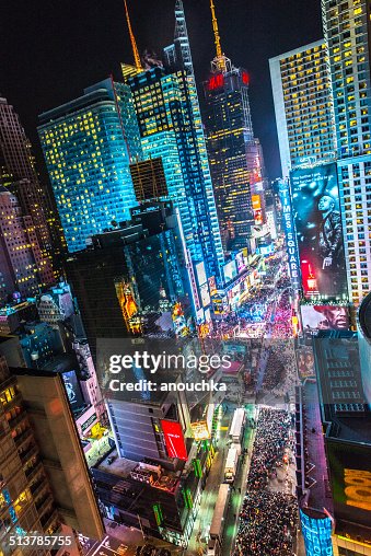 Crowds celebrating New Year on Times Square, NYC Crowds celebrating New Year on Times Square, NYC